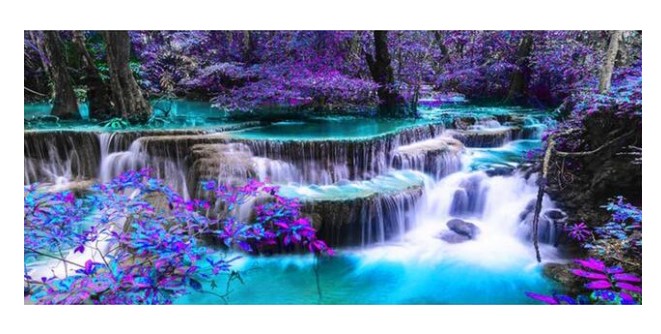 Diamanttavla Purple Waterfall 50x100