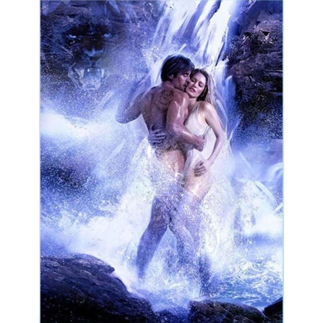 Diamanttavla Couple Waterfall 70x90 - Leveranstid 1-3 Dagar
