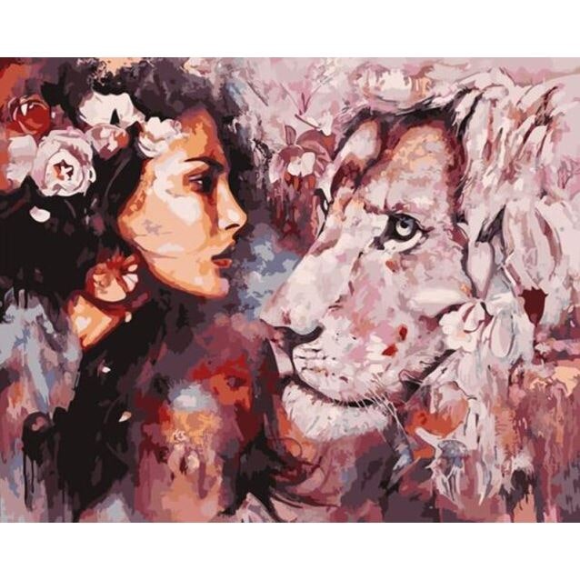 Paint By Numbers Beauty And Lion 40x50