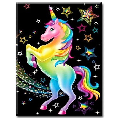 Diamanttavla (R) Colorful Unicorn 40x50