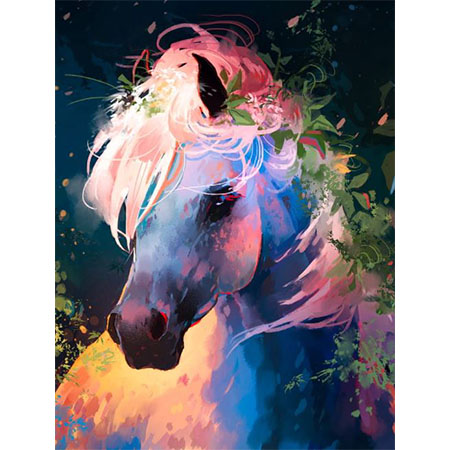 Diamanttavla Color Painted Horse 50x70 - Leveranstid 1-3 Dagar