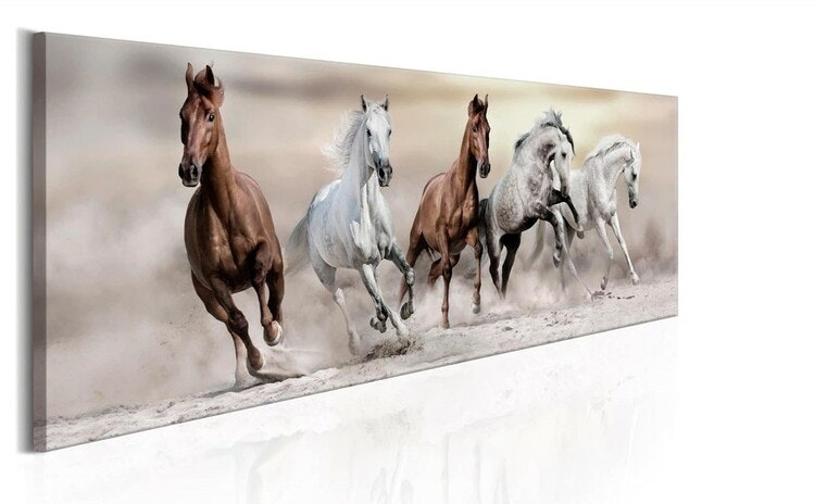 Diamanttavla Beautiful Horses 50x150  Leveranstid 1-3 Dagar