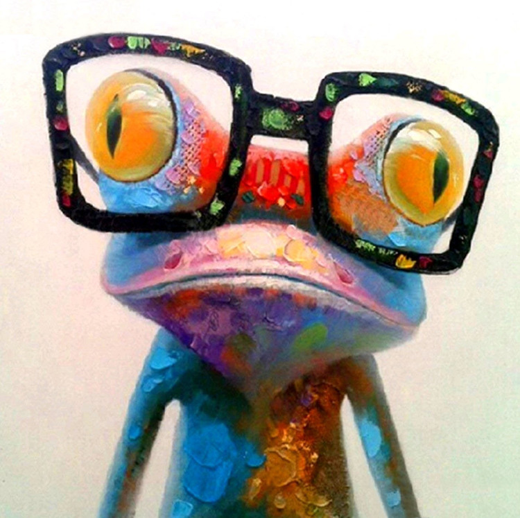 Diamanttavla Frog Glasses 30x30