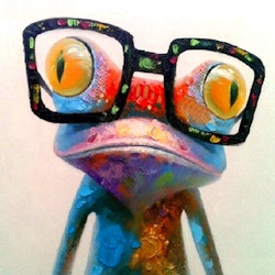 Diamanttavla Frog Glasses 30x30
