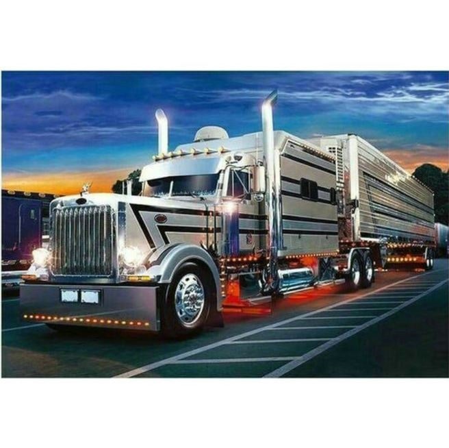 Diamanttavla Silver Truck 50x70