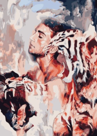 Paint By Numbers Tiger Man 50x70