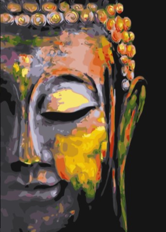 Paint By Numbers Buddha Silence 50x70- Leveranstid 1-3 Dagar