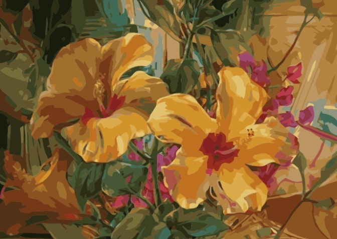 Paint By Numbers Exotic Flowers 50x70