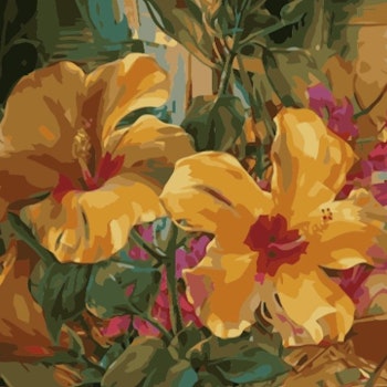 Paint By Numbers Exotic Flowers 50x70 -Leveranstid 1-3 Dagar