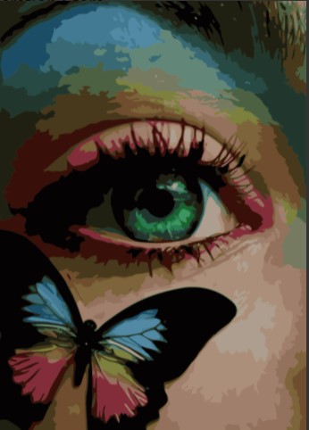 Paint By Numbers Butterfly Eye 50x70- Leveranstid 1-3 Dagar