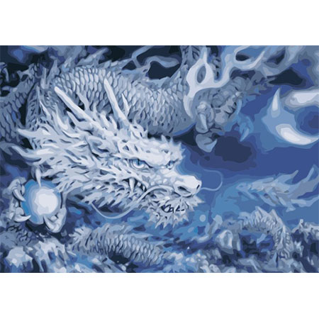 Paint By Numbers Blue Dragon 50x70- Leveranstid 1-3 Dagar