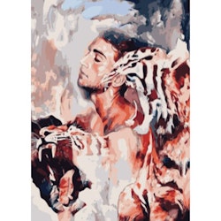 Paint By Numbers Tiger Man 50x70- Leveranstid 1-3 Dagar