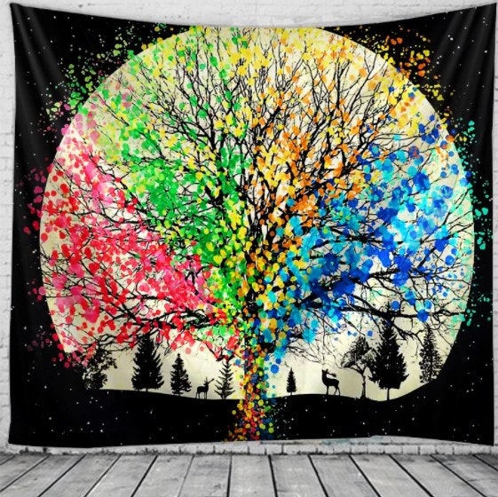 Gobeläng Tapestry Color Tree 150x150 cm - Leveranstid 1-3 Dagar