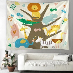 Gobeläng Tapestry Animal Tree 130x150 cm - Leveranstid 1-3 Dagar