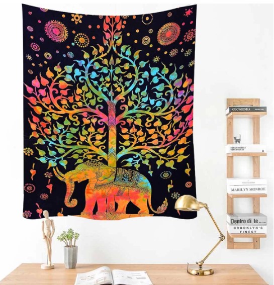 Gobeläng Tapestry Tree Elephant 150x130 cm - Leveranstid 1-3 Dagar
