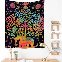 Gobeläng Tapestry Tree Elephant 150x130 cm - Leveranstid 1-3 Dagar