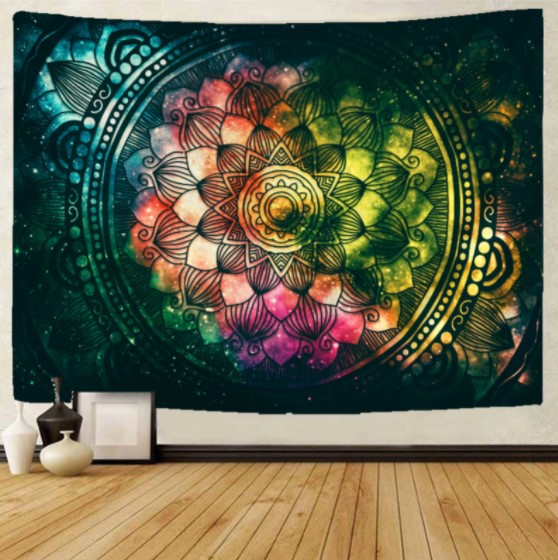 Gobeläng Tapestry Colorful Mandala 150x130 cm - Leveranstid 1-3 Dagar