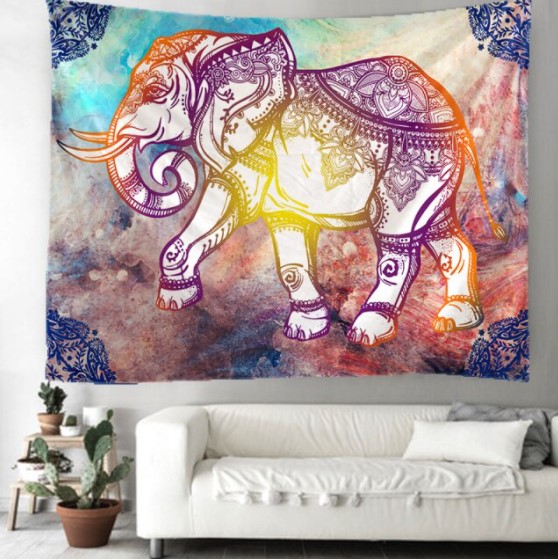 Gobeläng Tapestry Mandala Elephant 130x150 Cm - Leveranstid 1-3 Dagar