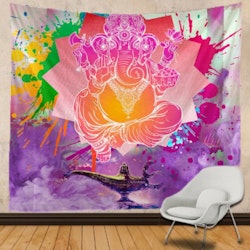 Gobeläng Tapestry Ganesha Lamp 150x150 Cm - Leveranstid 1-3 Dagar