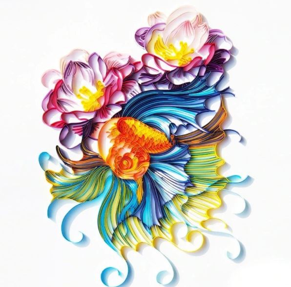 Quilling Fish And Flowers A4