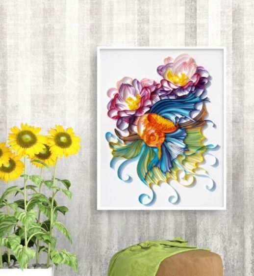 Quilling Fish And Flowers A4