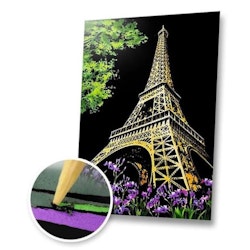 Scratch Painting Eiffeltornet 41x28,7 cm
