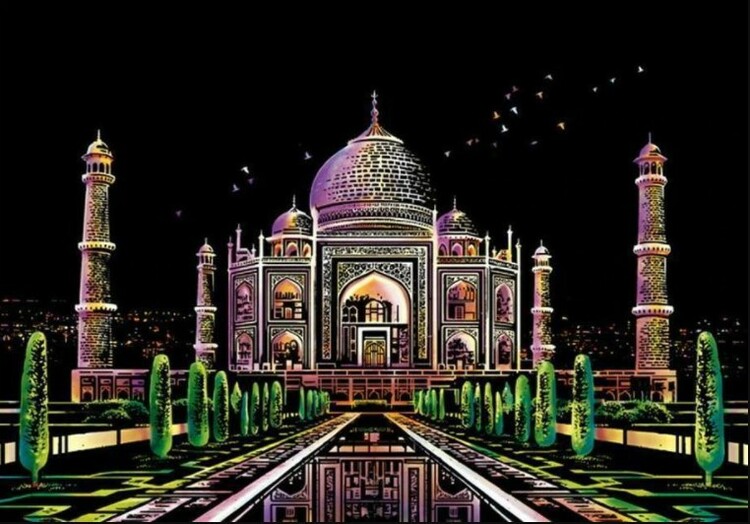 Scratch Painting Taj Mahal 41x28,7 cm - Leveranstid 1-3 Dagar