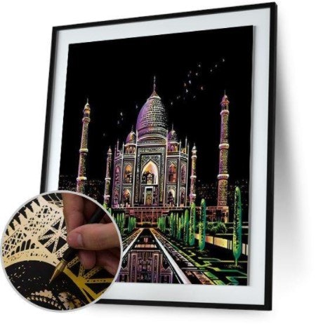 Scratch Painting Taj Mahal 41x28,7 cm - Leveranstid 1-3 Dagar
