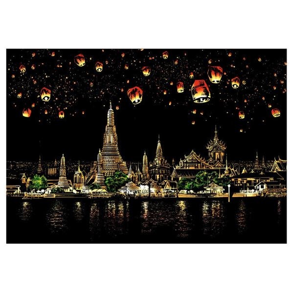 Scratch Painting Thailand 41x28,7 cm - Leveranstid 1-3 Dagar