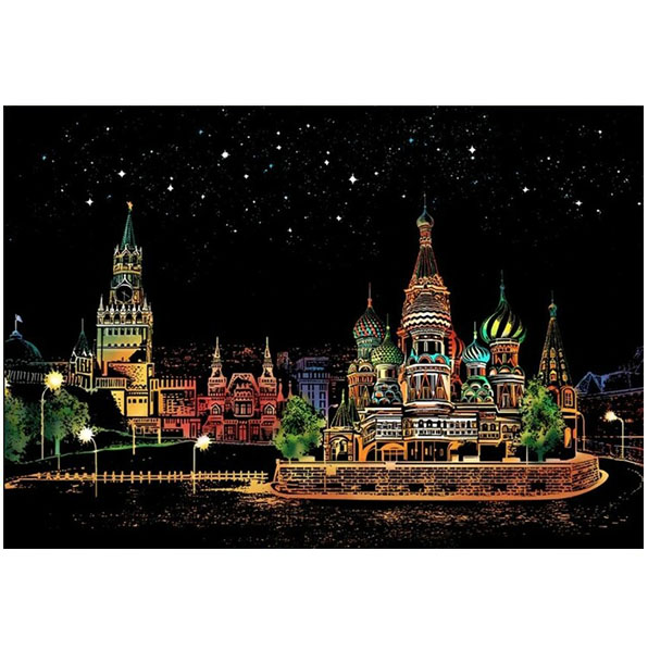 Scratch Painting  Red Square 41x28,7 cm - Leveranstid 1-3 Dagar