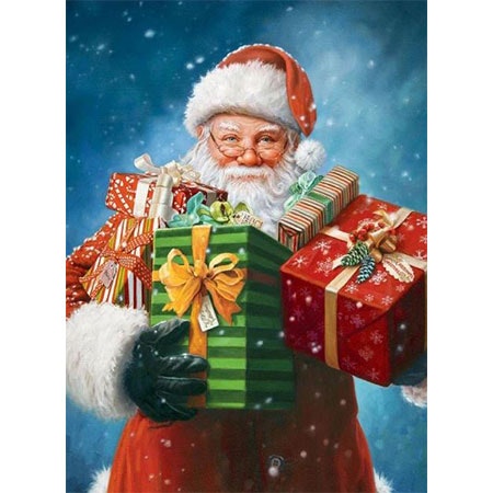 Diamanttavla Santa With Christmasgifts 40x50 - Leveranstid 1-3 Dagar