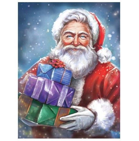 Diamanttavla Santa With Gifts 40x50 - Leveranstid 1-3 Dagar