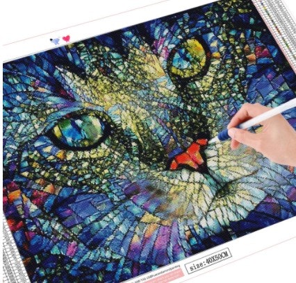Diamanttavla Mosaic Cat 40x50