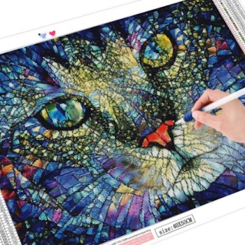 Diamanttavla Mosaic Cat 40x50