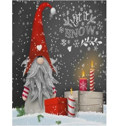 Diamanttavla Nisse Let It Snow 40x50