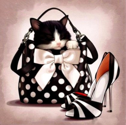 Diamanttavla Cat Fashion 40x40