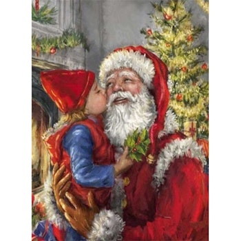 Diamanttavla (R) Santa With Girl 40x50