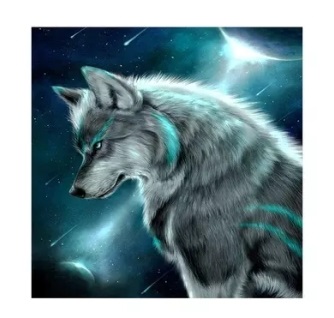 Diamanttavla (R) Wolf Galaxy 50x50
