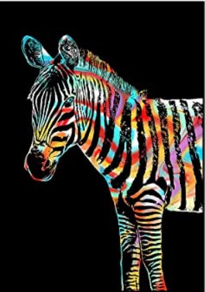 Scratch Painting Zebra 41x28,7 cm - Leveranstid 1-3 Dagar