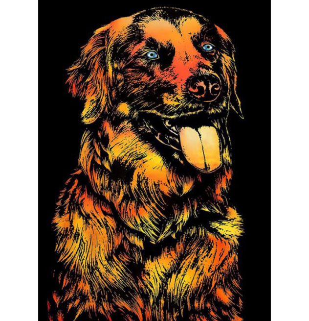 Scratch Painting Hund 41x28,7 cm - Leveranstid 1-3 Dagar