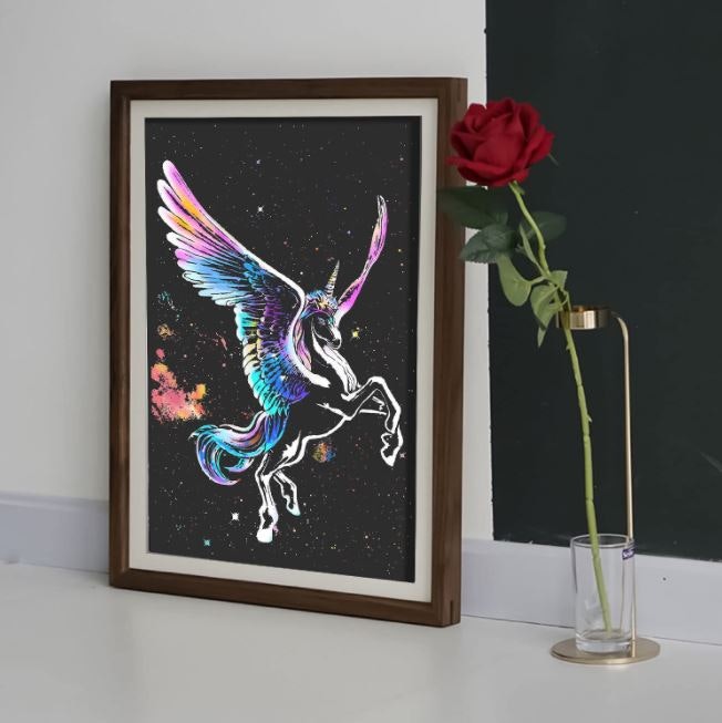 Scratch Painting Unicorn 41x28,7 cm - Leveranstid 1-3 Dagar