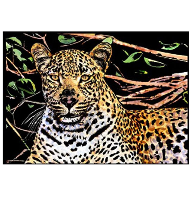 Scratch Painting Leopard 41x28,7 cm - Leveranstid 1-3 Dagar