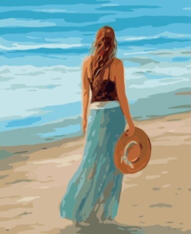Paint By Numbers Woman By The Sea 40x50