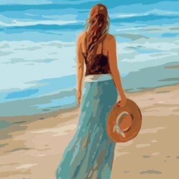 Paint By Numbers Woman By The Sea 40x50 - Leveranstid 1-3 Dagar