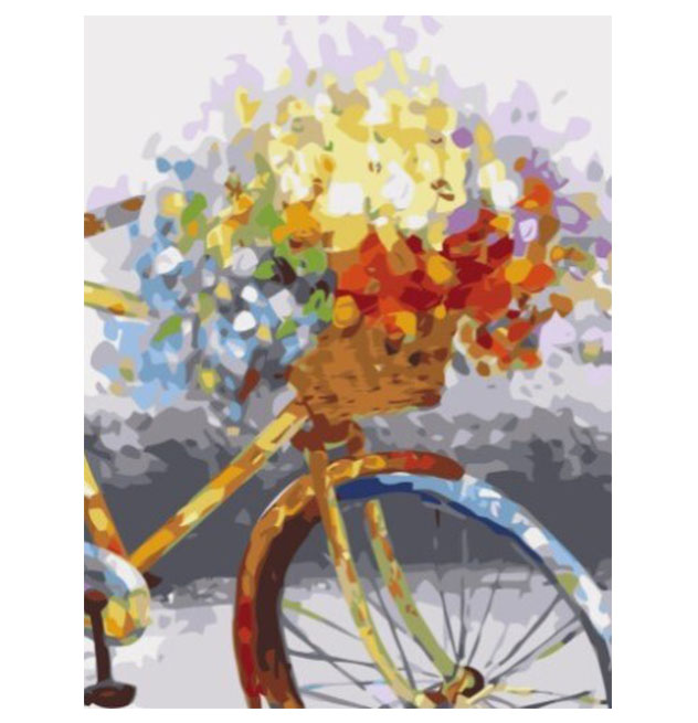 Paint By Numbers Flower Bike 40x50 - Leveranstid 1-3 Dagar