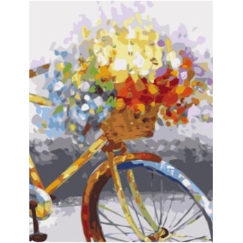 Paint By Numbers Flower Bike 40x50 - Leveranstid 1-3 Dagar