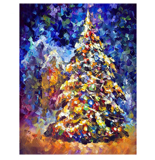 Diamanttavla Color Christmastree 40x50- Leveranstid 1-3 Dagar