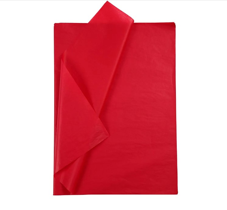 Silkespapper, 50x70 cm, 17 g, röd, 25 ark/ 1 förp. - Leveranstid 1-3 Dagar