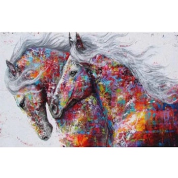 Diamanttavla Color Horses 40x80 - Leveranstid 1-3 Dagar
