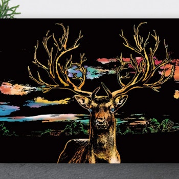 Scratch Painting Deer 41x28,7 cm - Leveranstid 1-3 Dagar